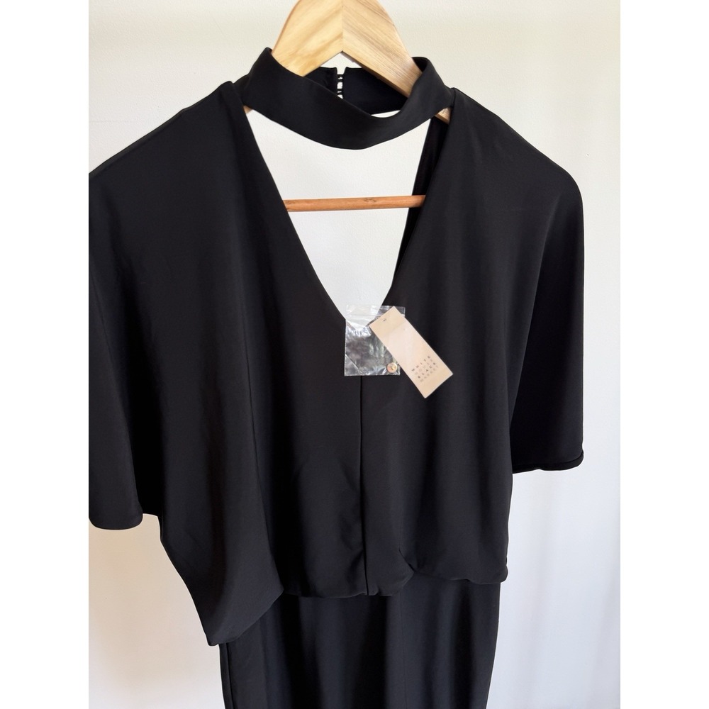 White House Black Market Black Cutout Choker Sheath Dress Sz XXS Date Night NWT - Picture 3 of 7